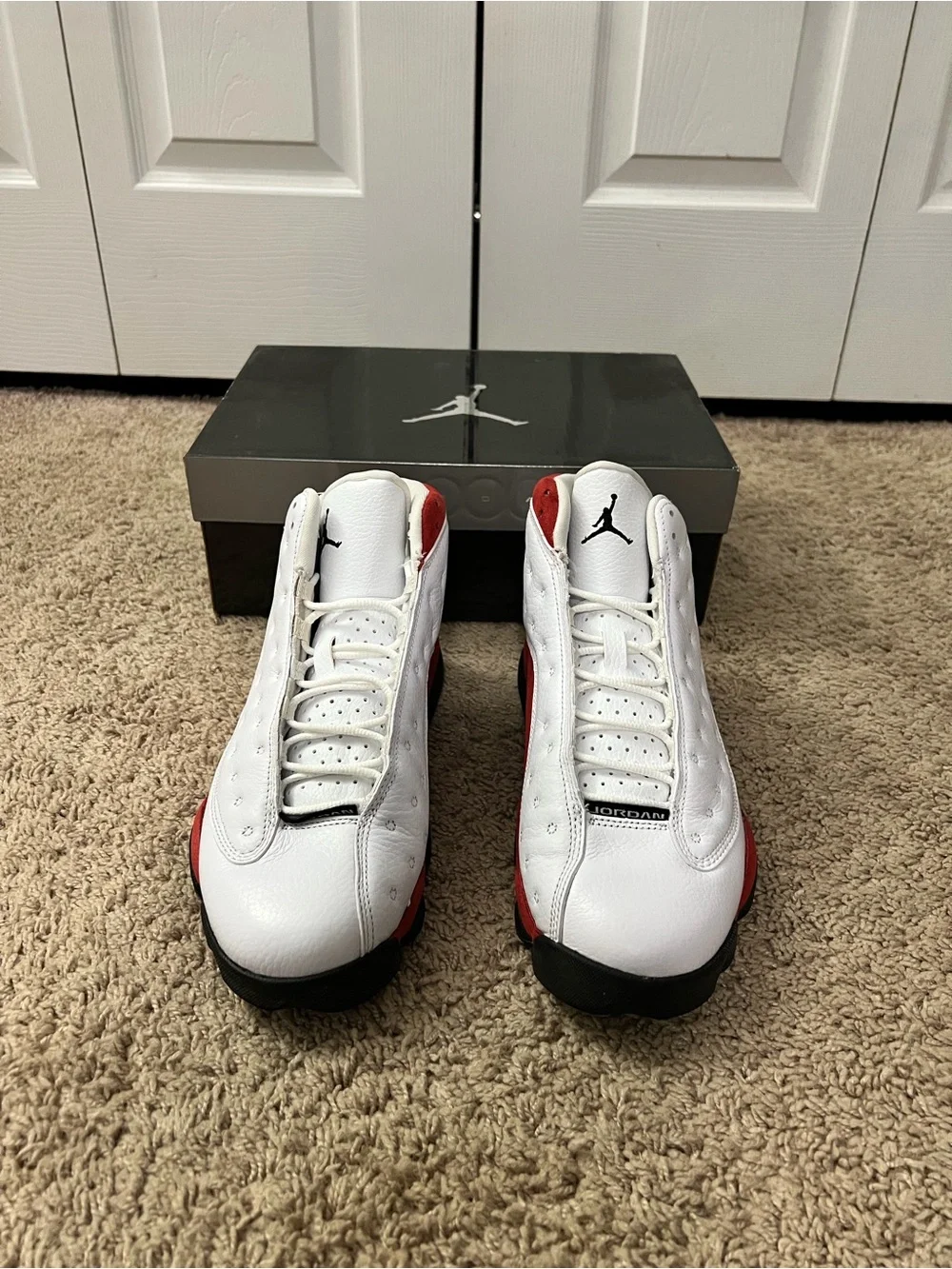Nike Kids' Air Jordan 12 Retro Sneakers in White/Grey/Red